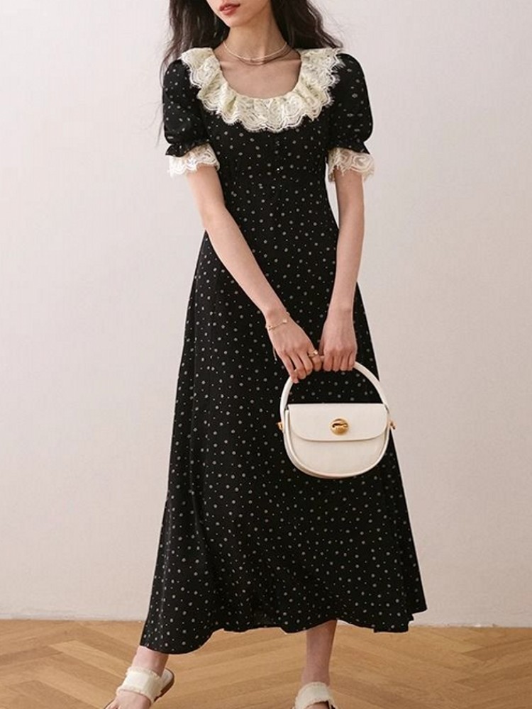 Elegant Lace Floral Short Slee - огляд і ціна Midi Skirt Floral