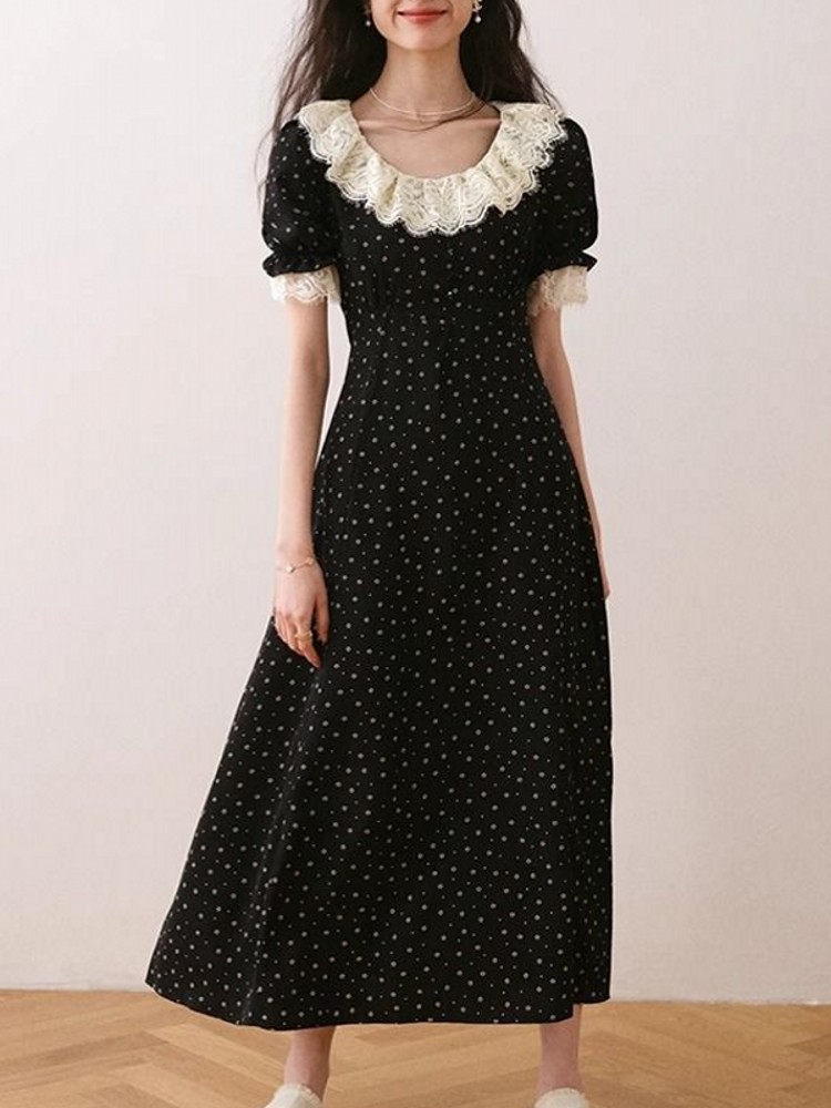 Elegant Lace Floral Short Slee - огляд і ціна Midi Skirt Floral